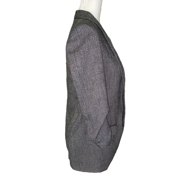 Zara Herringbone Ruched Sleeve Open Front Blazer - XS - Picture 7 of 13